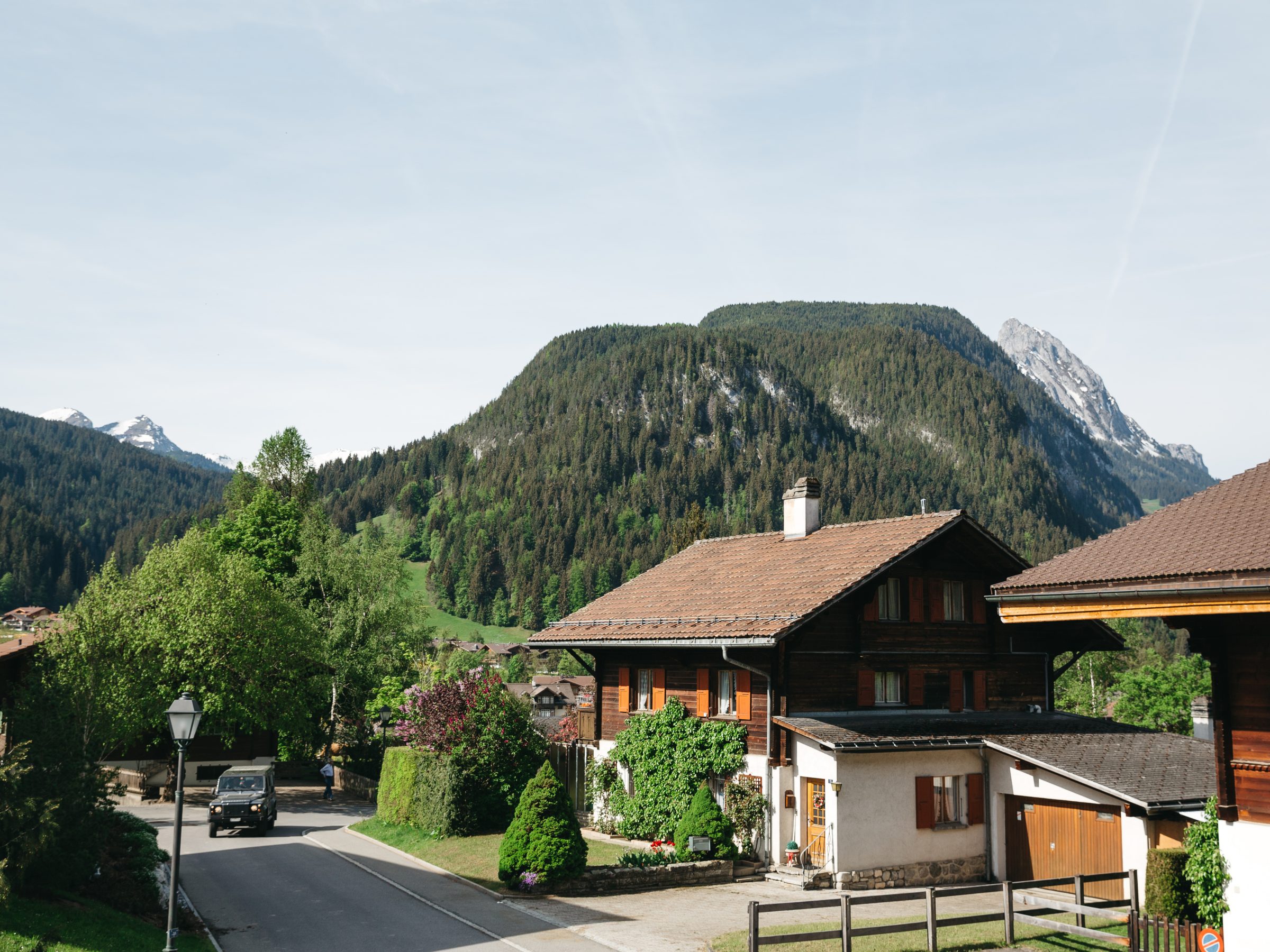 Belles montagnes de printemps de la suisse